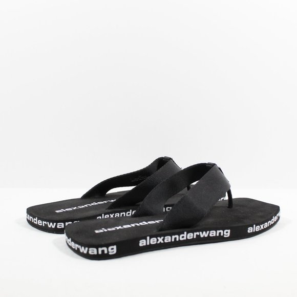 Alexander Wang Nylon Logo Flip Flop - Black/White 38EU - Picture 2 of 5